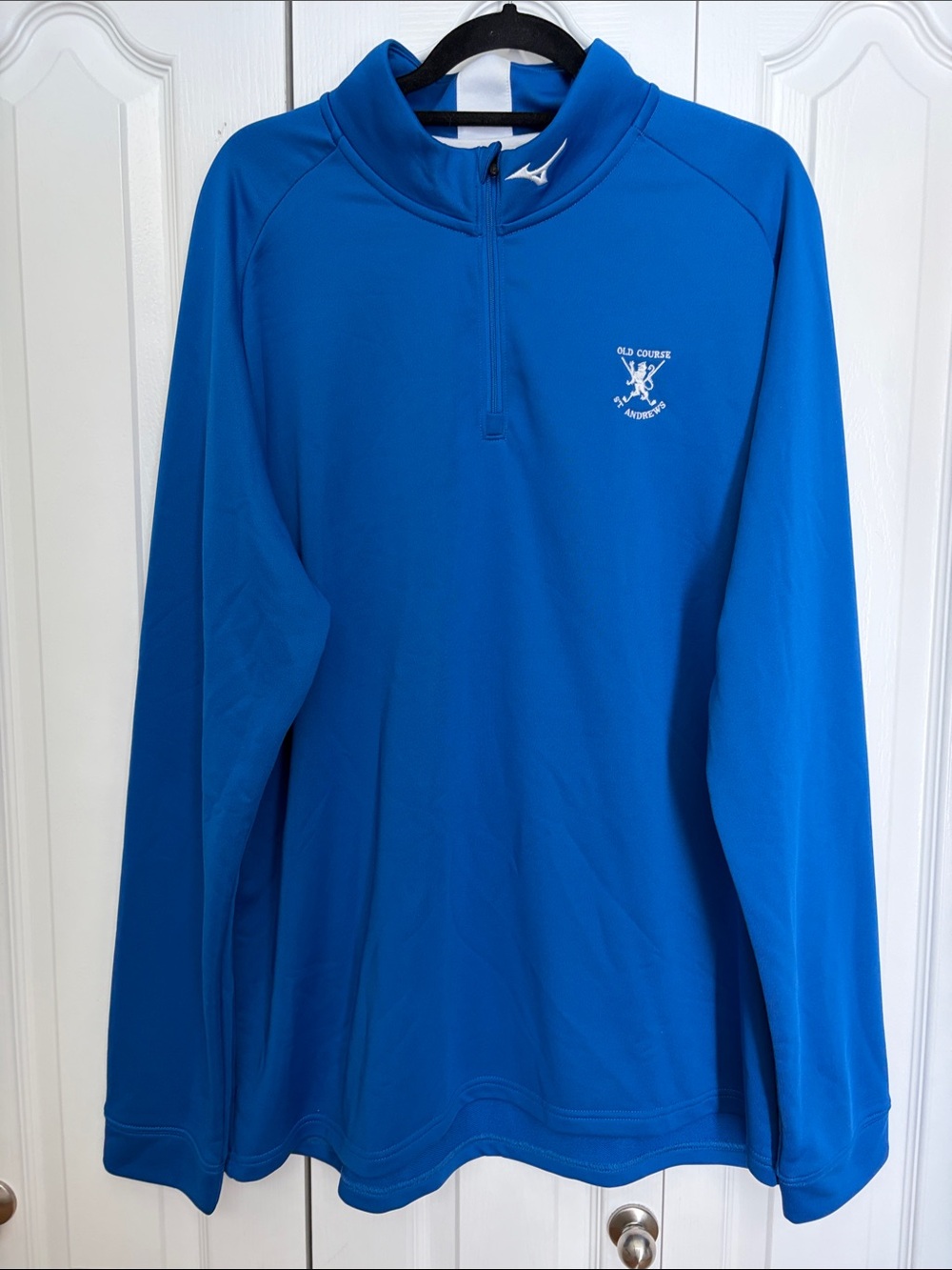 Mizuno Old Course St Andrew’s Golf Embroidered Blue Quarter-Zip Pullover 2XL